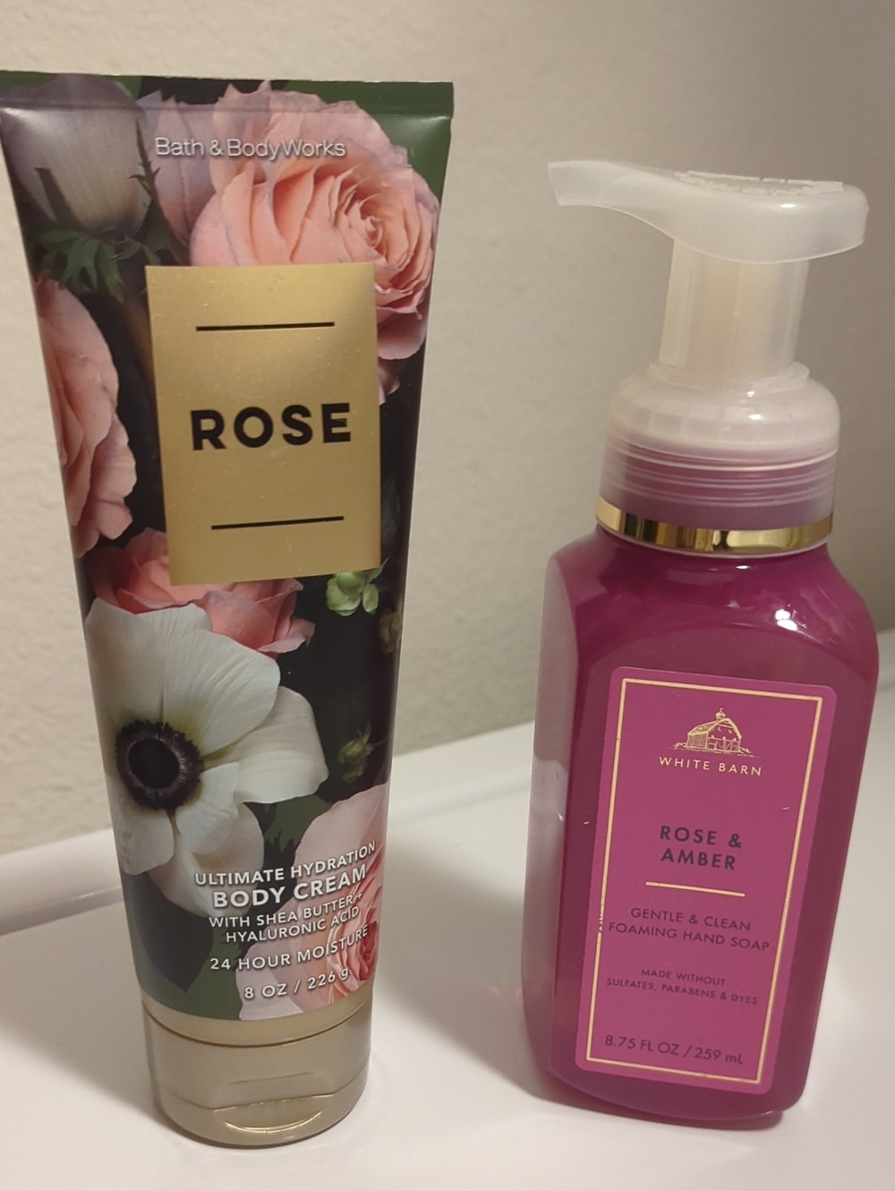 Bath & Body Works Rose & Amber Set - Pink and Gold Accents